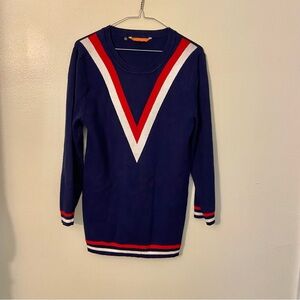 ModCloth Well Prepped Sweater in Navy with Red and White Accents Small
